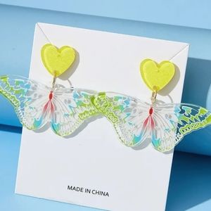 1 Pair of Multicolor Acrylic Butterfly Earrings